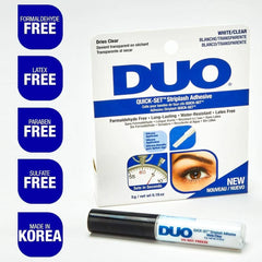 Duo Eyelash Glue
Duo Eyelash Glue Quick-Set Striplash Adhesive Formaldehyde & Latex-Free White/Clear 5g