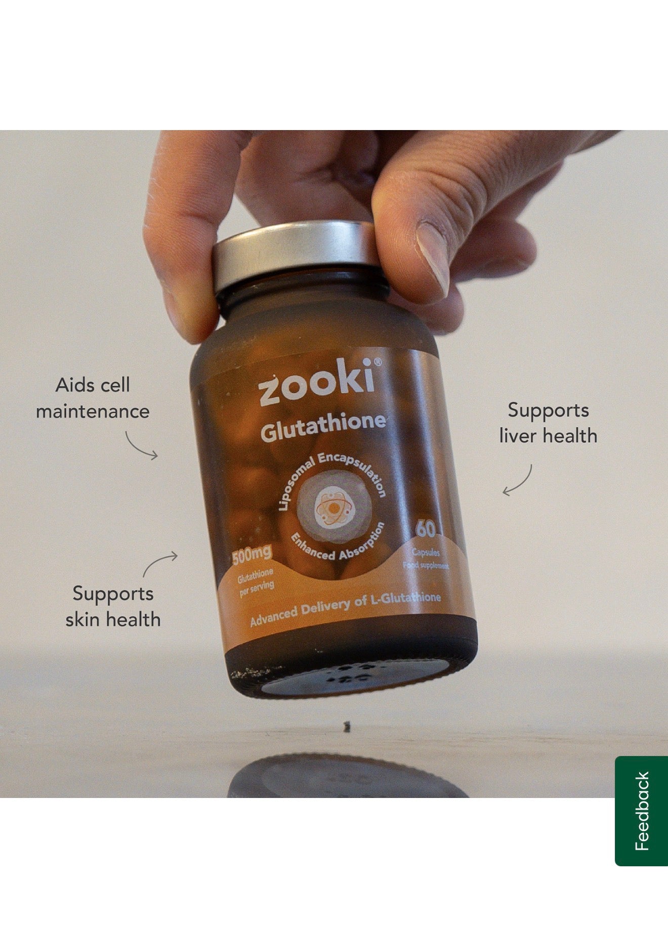 Zooki Liposomal Glutathione 500mg Capsules 60 Capsules