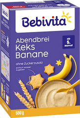 Bebivita Evening Porridge Biscuit & Banana, from 5 months, 500 g
