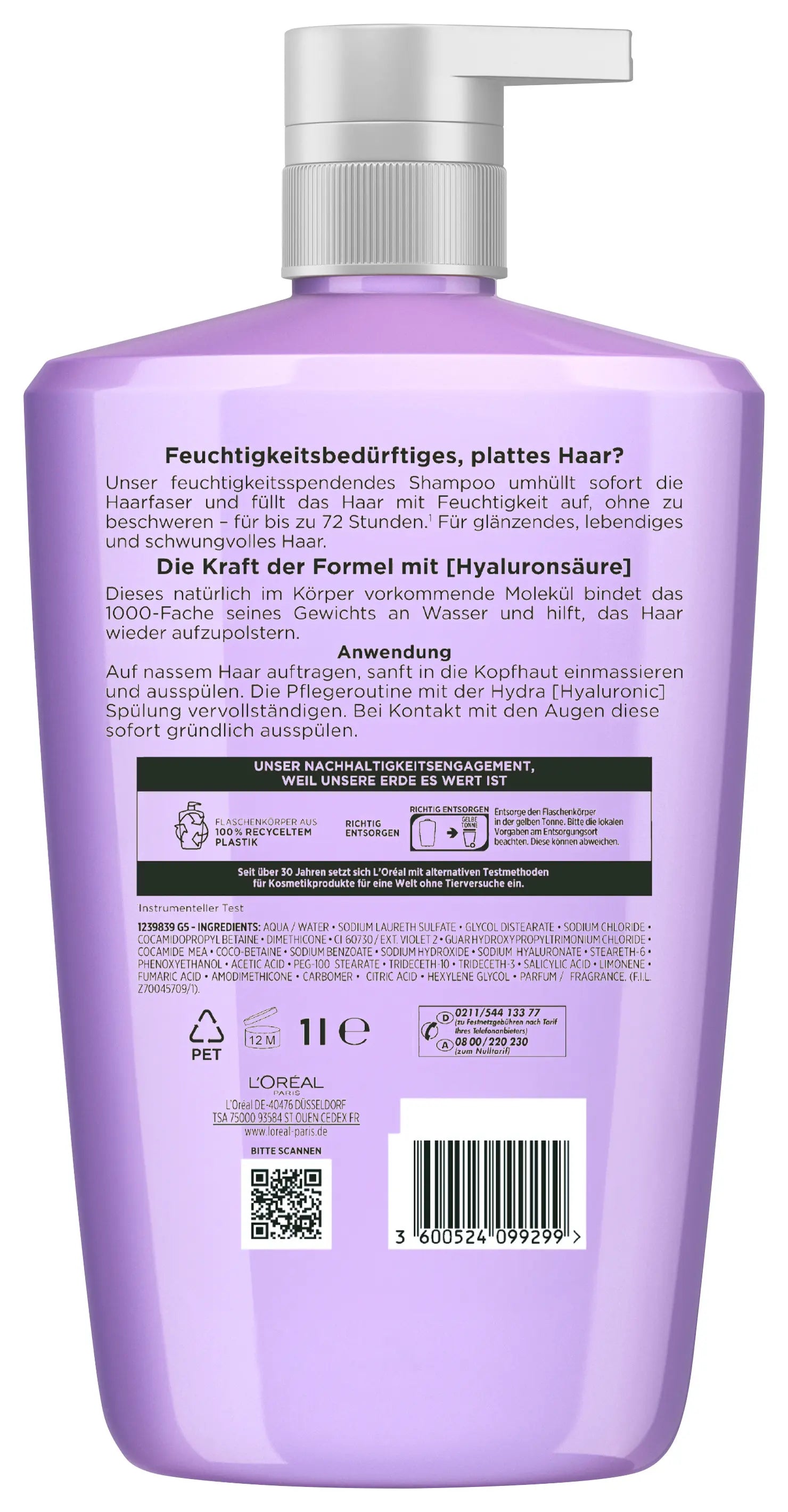 Loreal Elvital Shampoo Hyaluron 1000ml