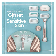Gillette Venus Pro Smooth Sensitive Razor, 4 Razor Blades, Shower Hook & Travel Bag