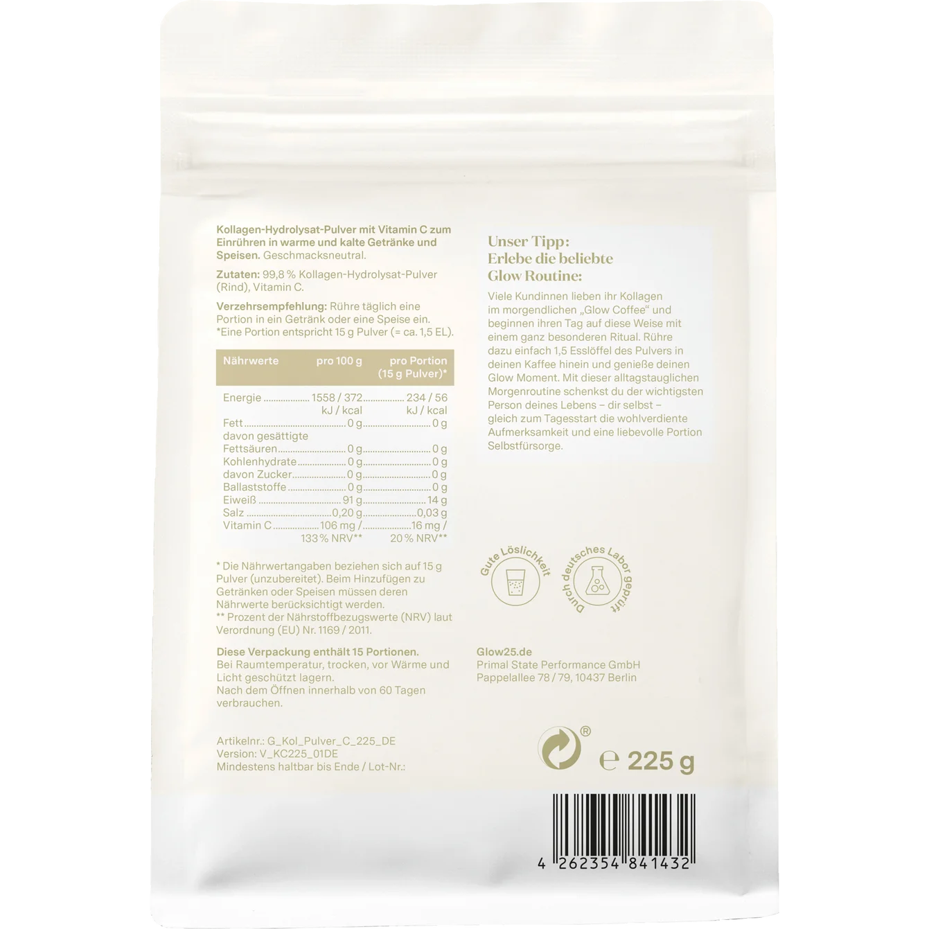 Glow25
Collagen powder with Vitamin C