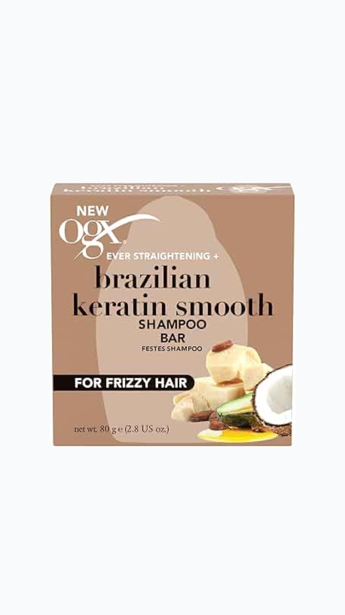 OGX Brazilian Keratin Smooth Shampoo Bar For Frizzy Hair 4 x 80g