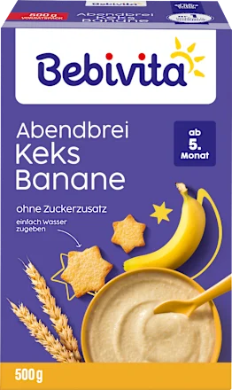 Bebivita Evening Porridge Biscuit & Banana, from 5 months, 500 g