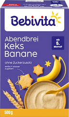 Bebivita Evening Porridge Biscuit & Banana, from 5 months, 500 g