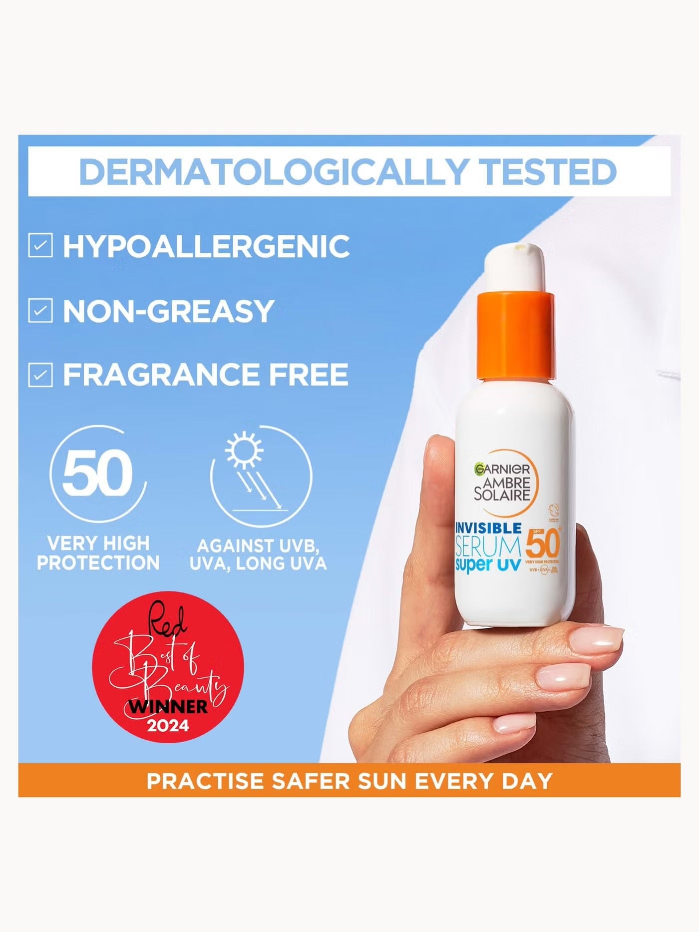 GARNIER AMBRE SOLAIRE SPF 50+ SUPER UV INVISIBLE FACE SERUM 30ML