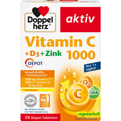Doppelherz aktiv Vitamin C 1000 + D3 + Zink 30 Tablets
