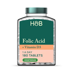 Holland & Barrett Folic Acid & Vitamin D3 180 Tablets