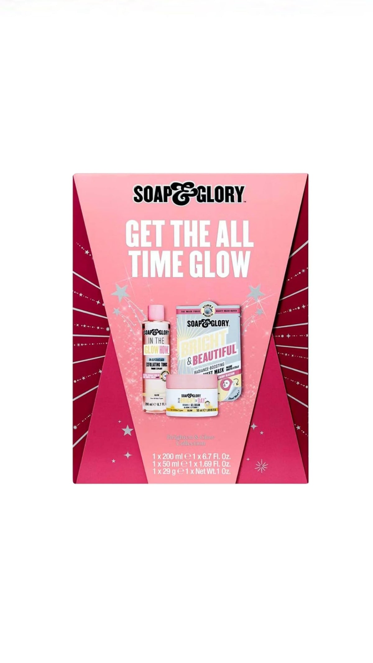 Soap Glory Get the All Time Glow Skincare Trio Gift Set 3 ITEMS