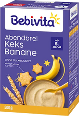 Bebivita Evening Porridge Biscuit & Banana, from 5 months, 500 g