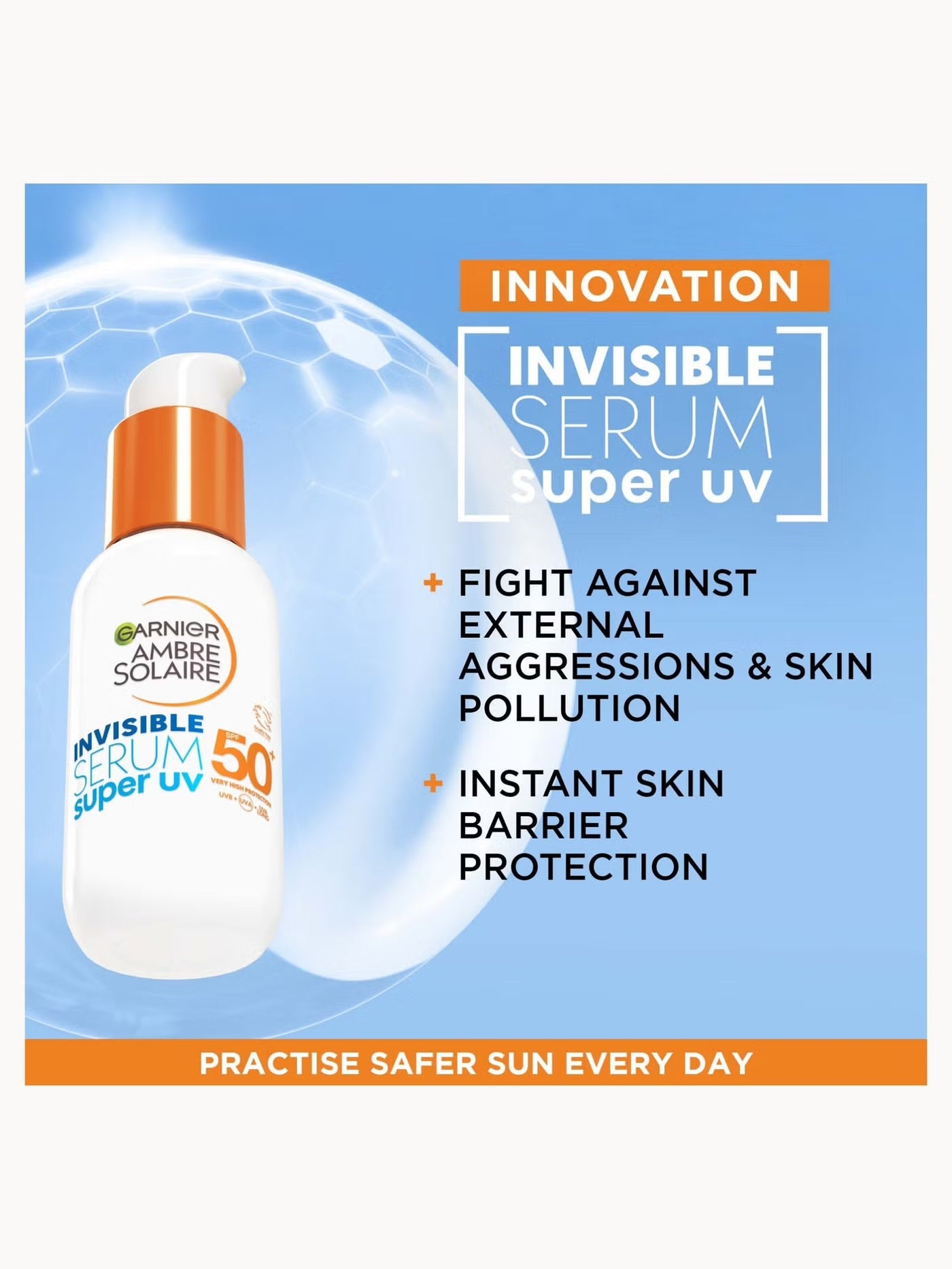 GARNIER AMBRE SOLAIRE SPF 50+ SUPER UV INVISIBLE FACE SERUM 30ML