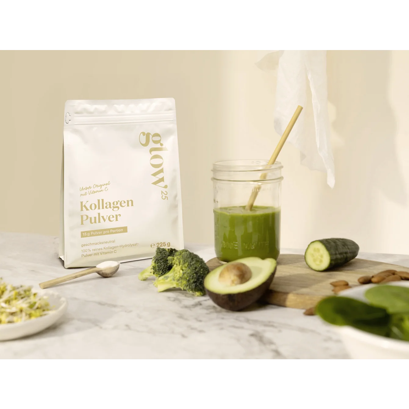Glow25
Collagen powder with Vitamin C