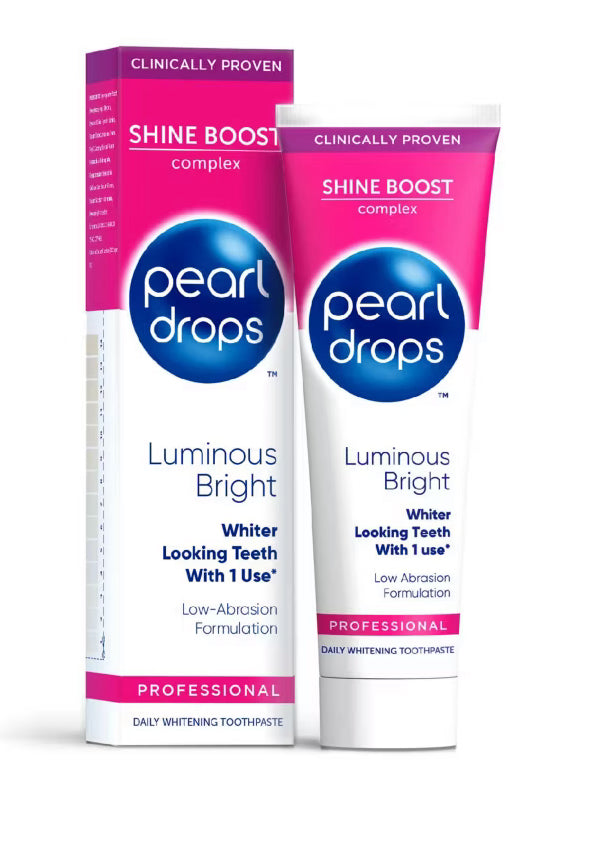 Pearl Drops Luminous Bright White Toothpaste, Whitening Toothpaste 75ml