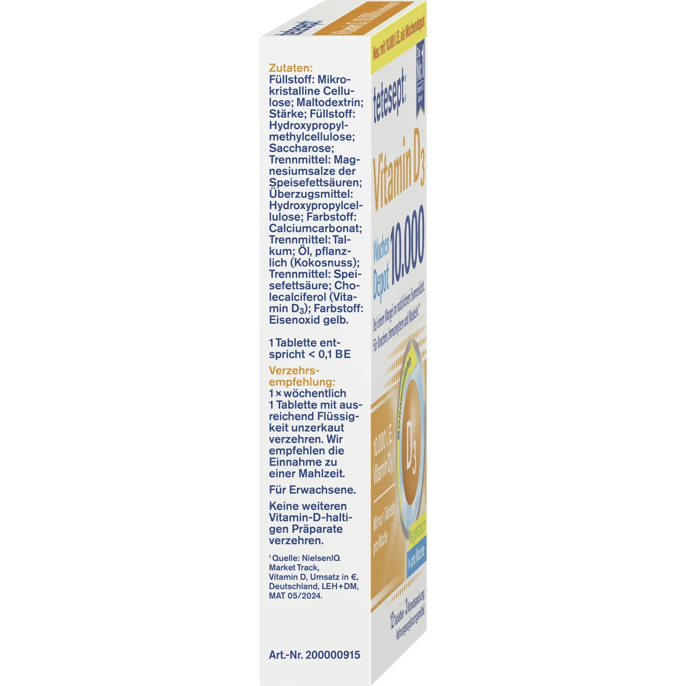 tetesept
Vitamin D3 10.000 12 Tabletten