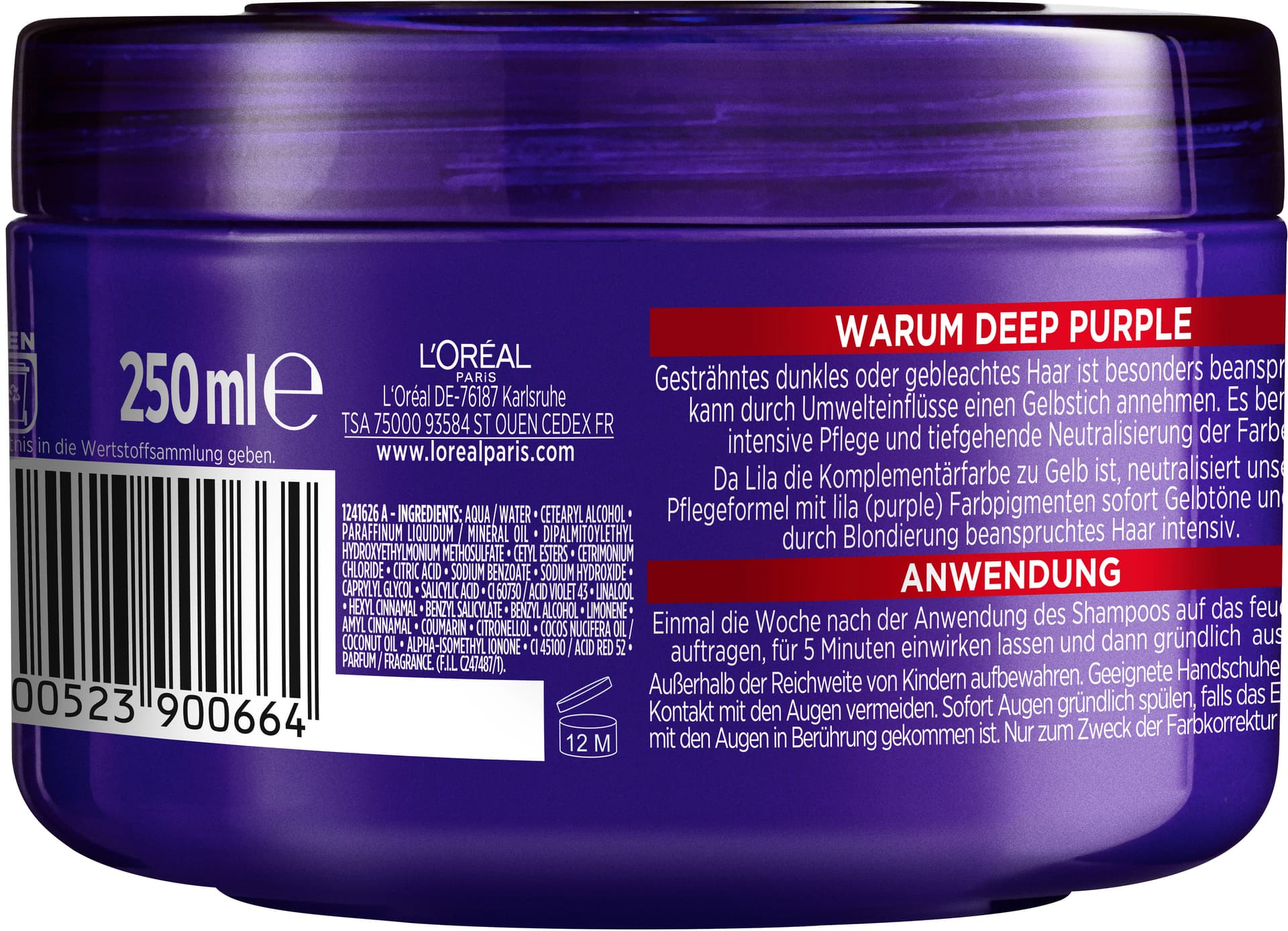 Elvital Color Shine Deep Purple Mask 250 ml