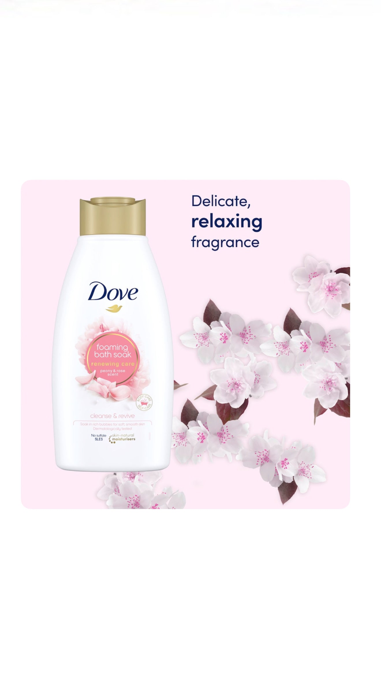 Dove Renewing Care Peony & Rose Bath Soak Bubble Bath 450ml