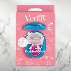 Gillette Venus Travel Razor, Extra Smooth Snap 3 Blade Women's Razor + Travel Case