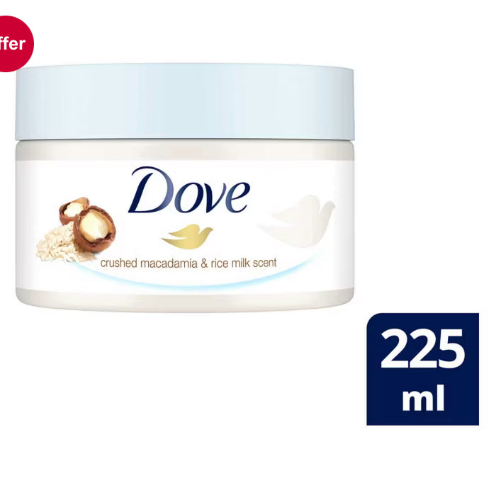 Dove Crushed Macadamia & Rice Milk Body Scrub 225 ml