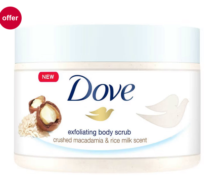 Dove Crushed Macadamia & Rice Milk Body Scrub 225 ml
