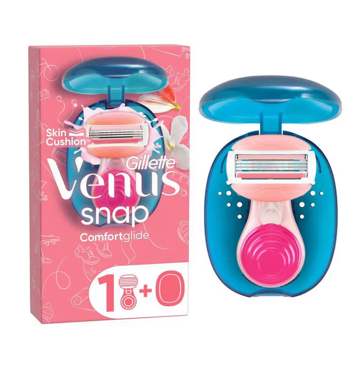 Gillette Venus Travel Razor, Extra Smooth Snap 3 Blade Women's Razor + Travel Case