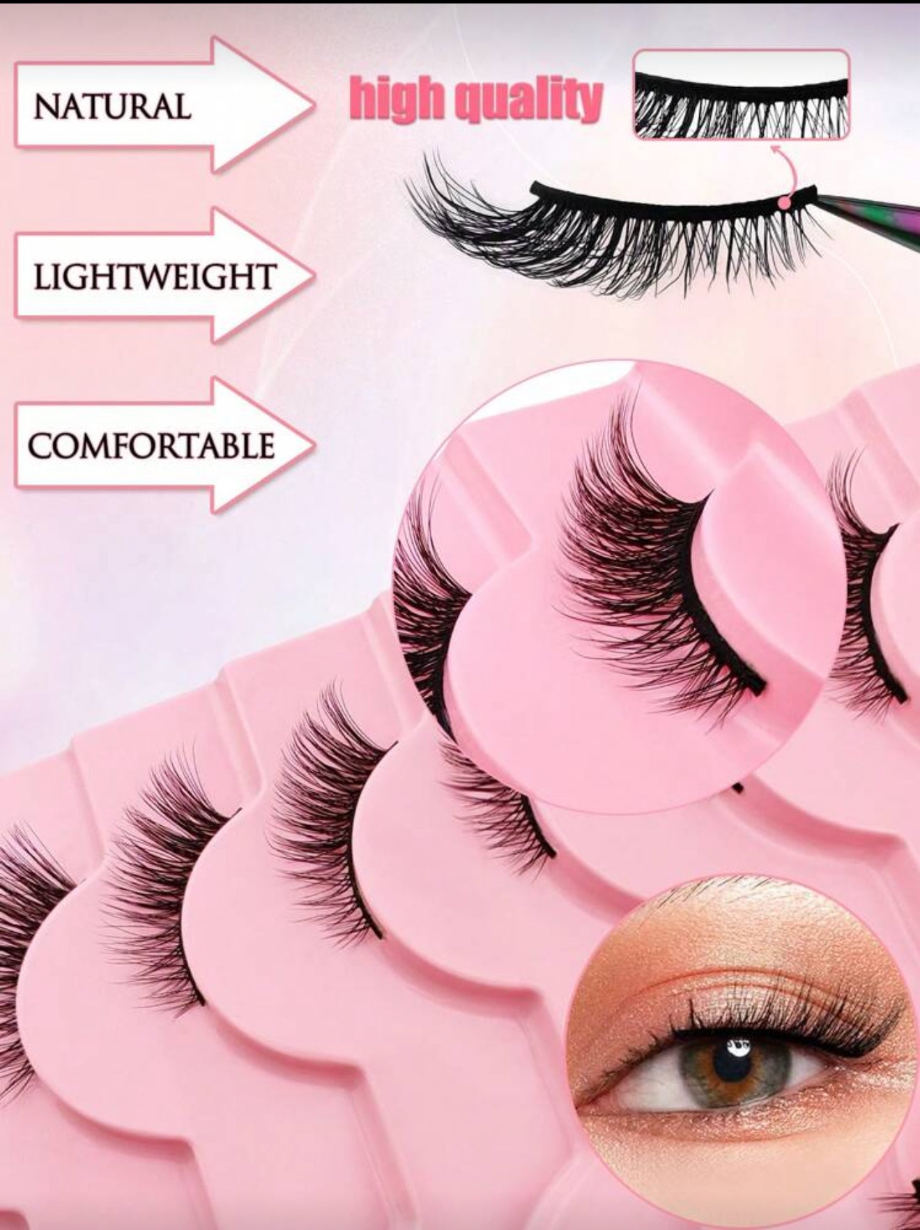 10 Pairs Half Lashes Natural Look Wispy Fluffy Cat Eye Look Natural Short Accent Lashes End Lashes Corner Eyelashes 3/4 Lashes Reusable Lashes Pack Strip Lashes, Lashes, Eyelashes, Fake Lashes