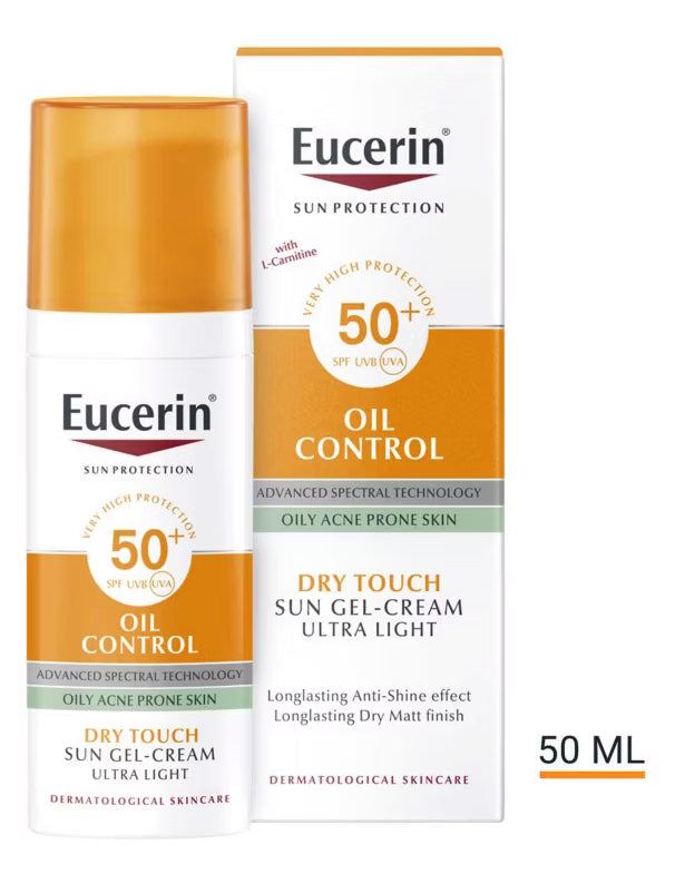 Eucerin Sun Oil Control Dry Touch Facial Sun Cream for Oily Acne Prone Skin SPF50+ 50ml
