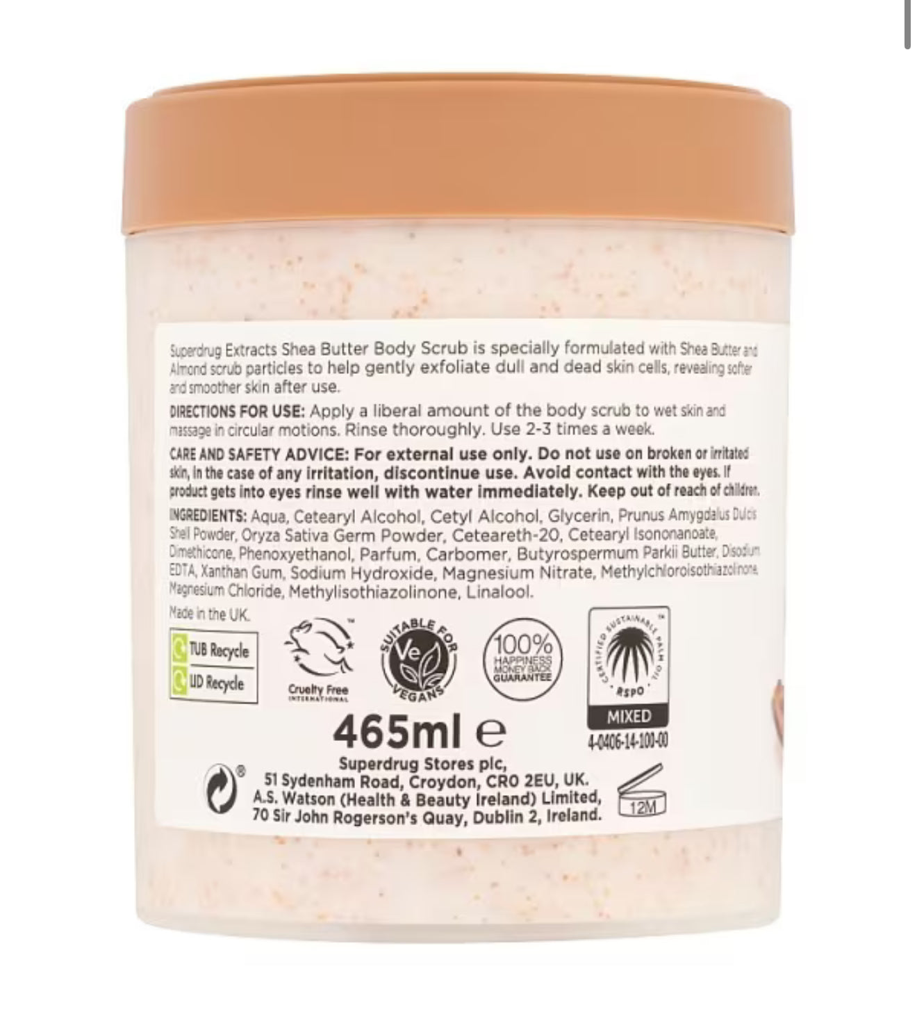 Superdrug Extracts Body Scrub Shea Butter