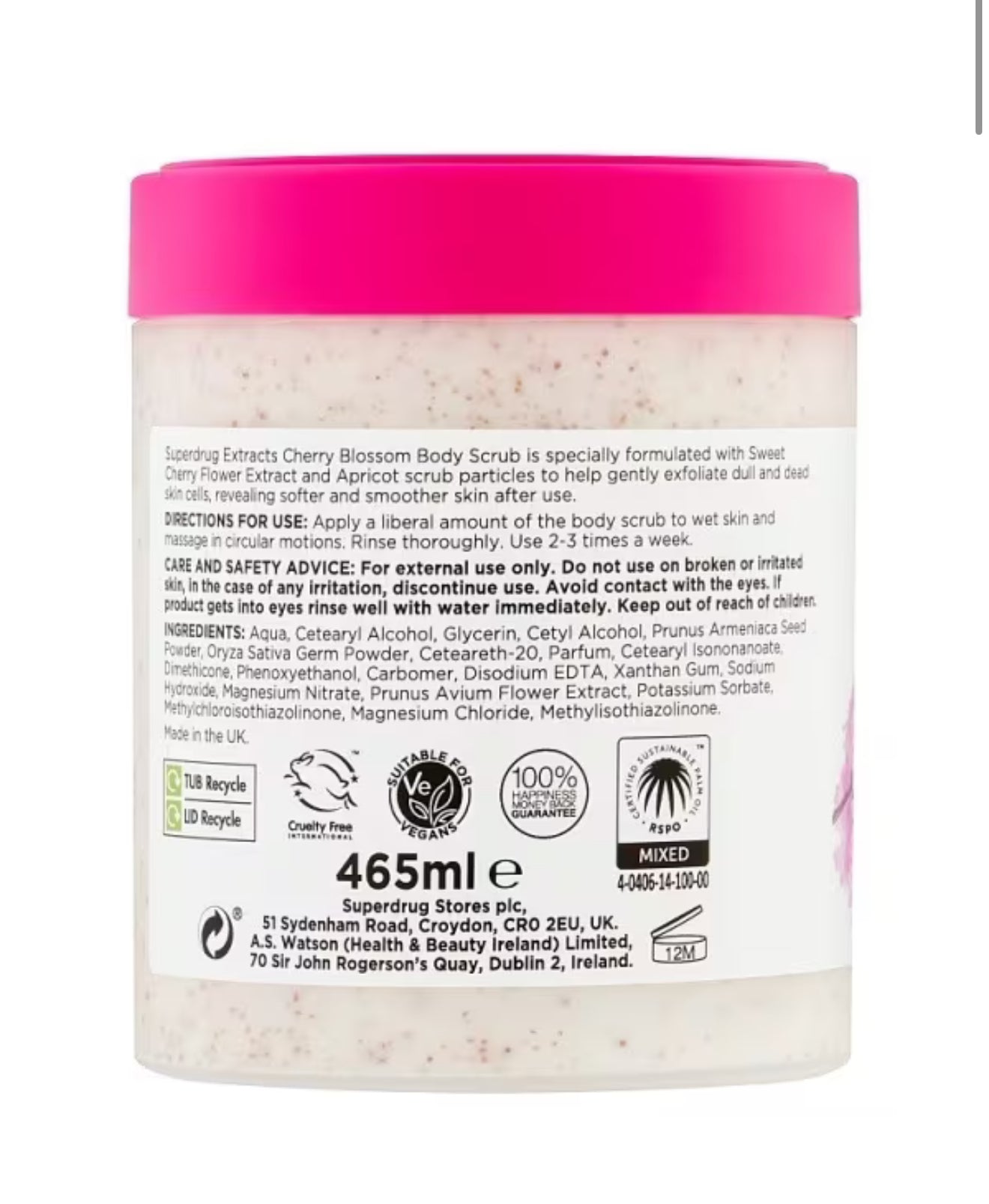 Superdurg Extracts Body Scrub Cherry Blossom 465ml