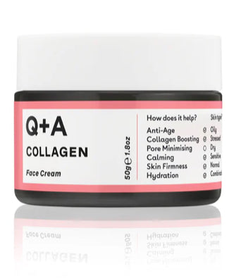 Q+A Collagen Face Cream (50g), Natural Skincare Anti-Ageing Face Care with plant-powered Collagen, Shea Butter and Magnesium, Hydrating and Firming Day Cream