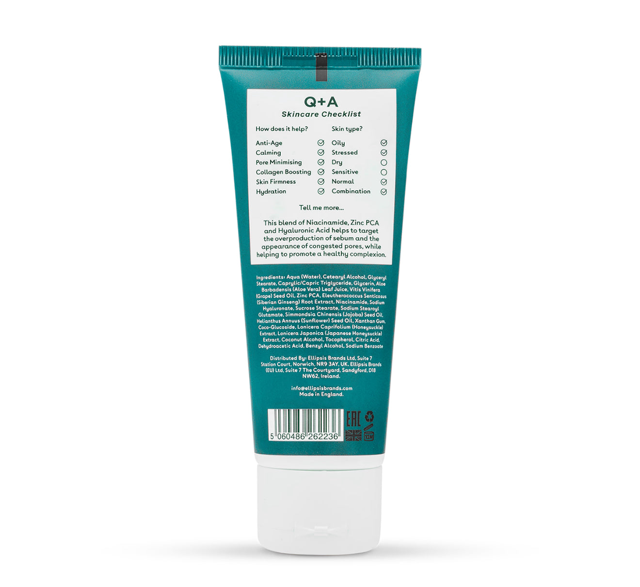 Q+A Zinc PCA Daily Moisturiser 75ml