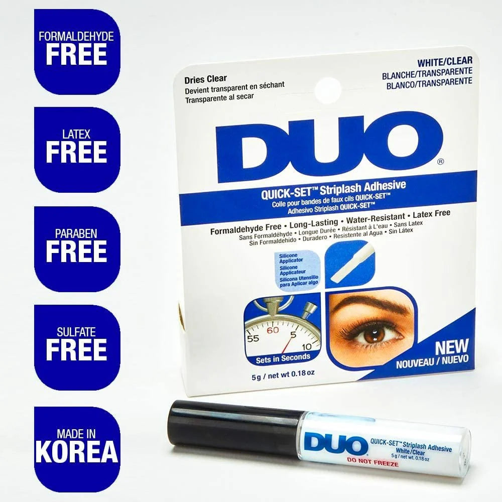Duo Eyelash Glue
Duo Eyelash Glue Quick-Set Striplash Adhesive Formaldehyde & Latex-Free White/Clear 5g