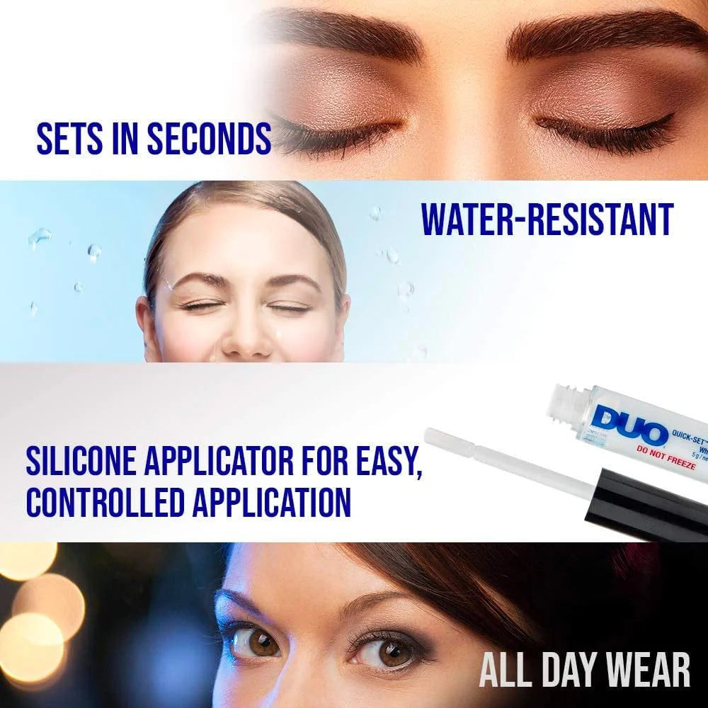 Duo Eyelash Glue
Duo Eyelash Glue Quick-Set Striplash Adhesive Formaldehyde & Latex-Free White/Clear 5g
