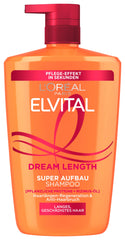 L'Oréal Paris Elvive Dream Lengths Restoring Shampoo - Long Hair, Vegetal Keratin, Castor Oil, 1000 ml