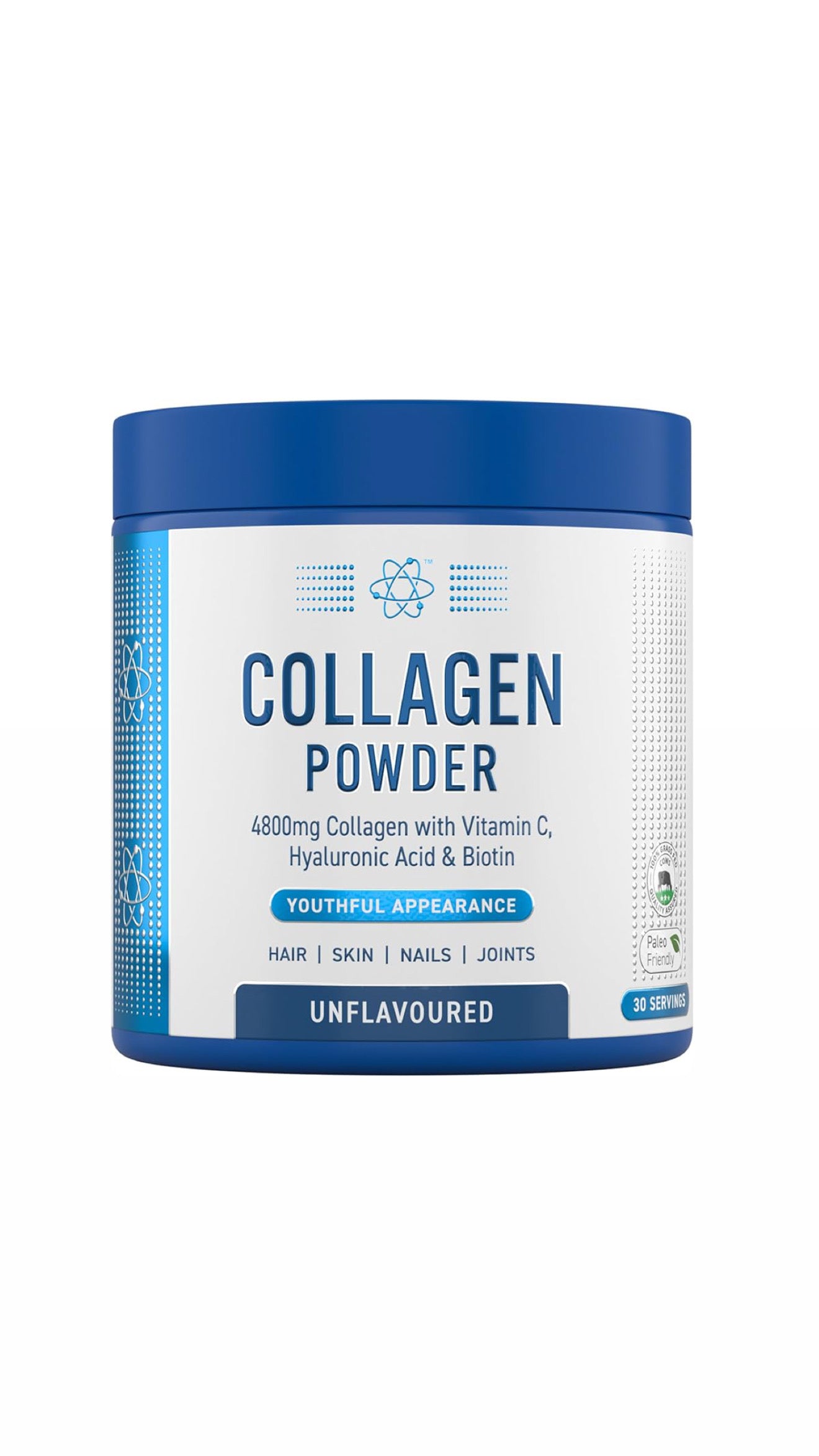 Applied Nutrition Collagen Powder - Hydrolysed Bovine Collagen Protein, Halal, Healthy Skin, Hair, Nails (Unflavoured) (150g - 30 Servings)
