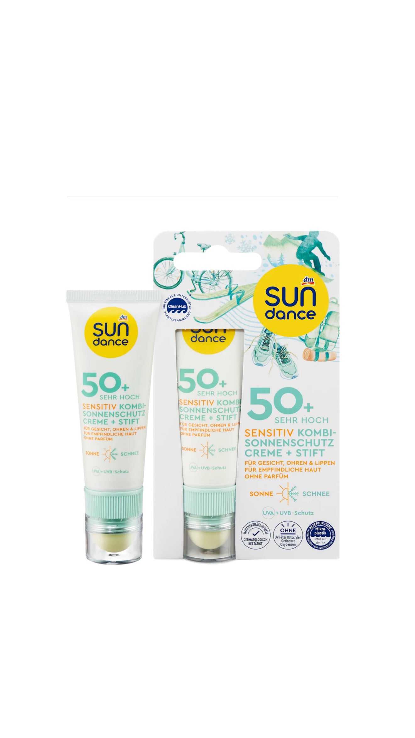 Sun protection combo cream + stick sensitive SPF50+ (25ml + 3g), 1 piece
