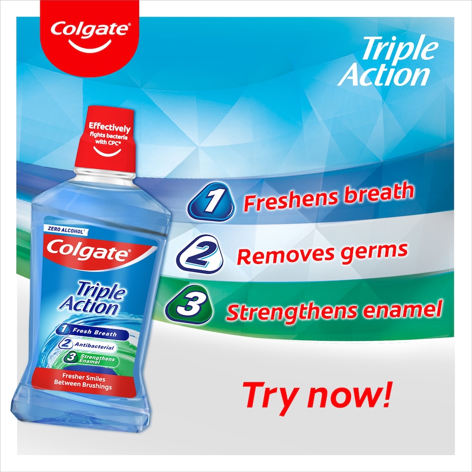 Colgate Triple Action Mouthwash Alcohol Free 500ml