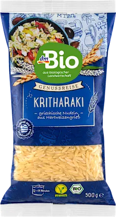 dmbio Pasta, Kritharaki made from durum wheat semolina, 500 g